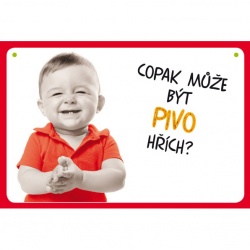 Vtipná cedulka s nápisem: Pivo